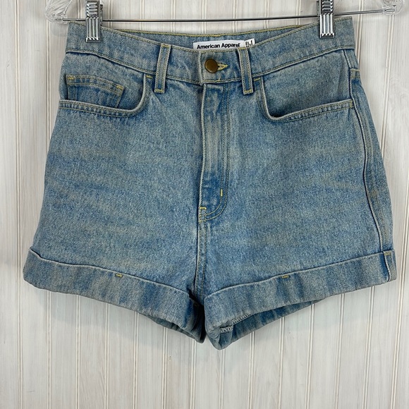 American Apparel Pants - AMERICAN APPAREL HIGH WAISTED RIGID DENIM SHORT 27